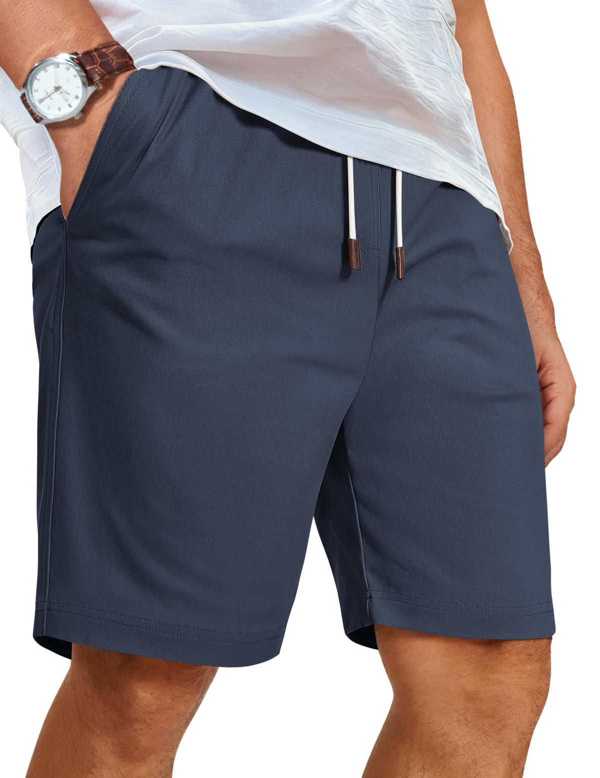 COOFANDY Men's Cotton Drawstring Casual Beach Shorts