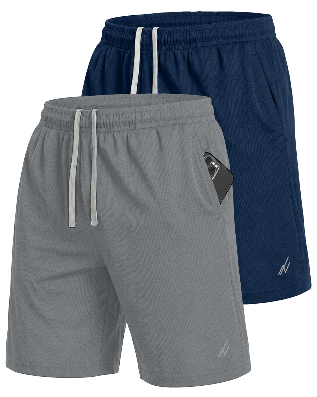 Men's Breathable Mesh Loose-Fit Athletic Gym Shorts Multipack