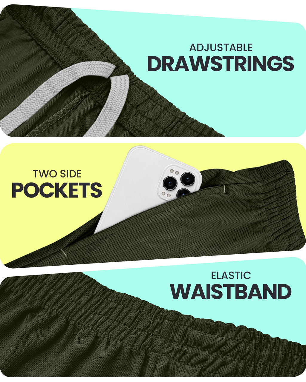 Men's Breathable Mesh Quick-Dry Loose-Fit Athletic Shorts