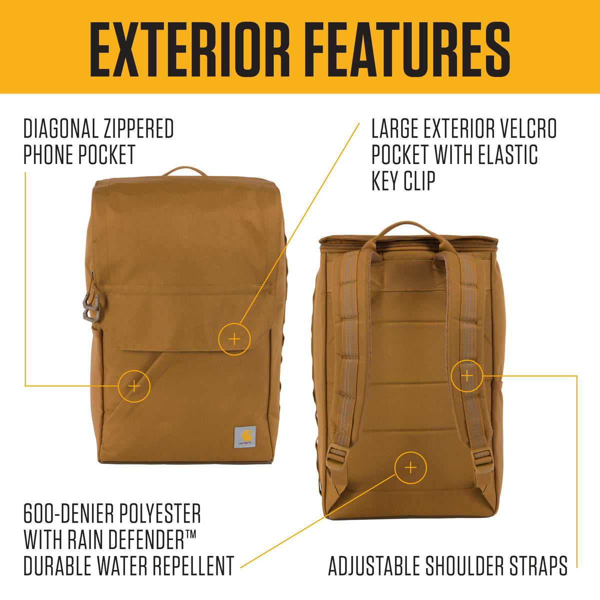 Carhartt Unisex Adult 21l Top-load Backpack, Durable Water Resistant Coated Canvas Base W/ 17" Laptop Sleeve