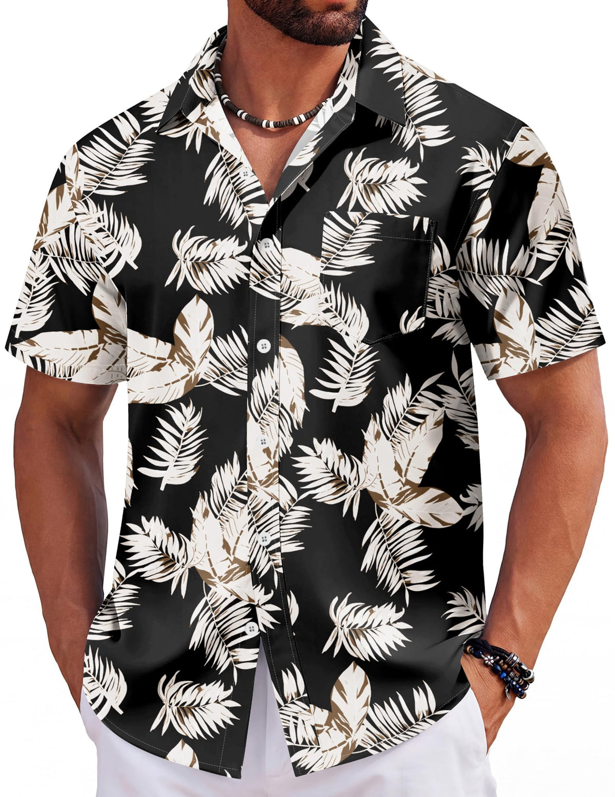 COOFANDY Mens Hawaiian Shirts Short Sleeve Tropical Button Down Shirts Floral Summer Beach Shirt