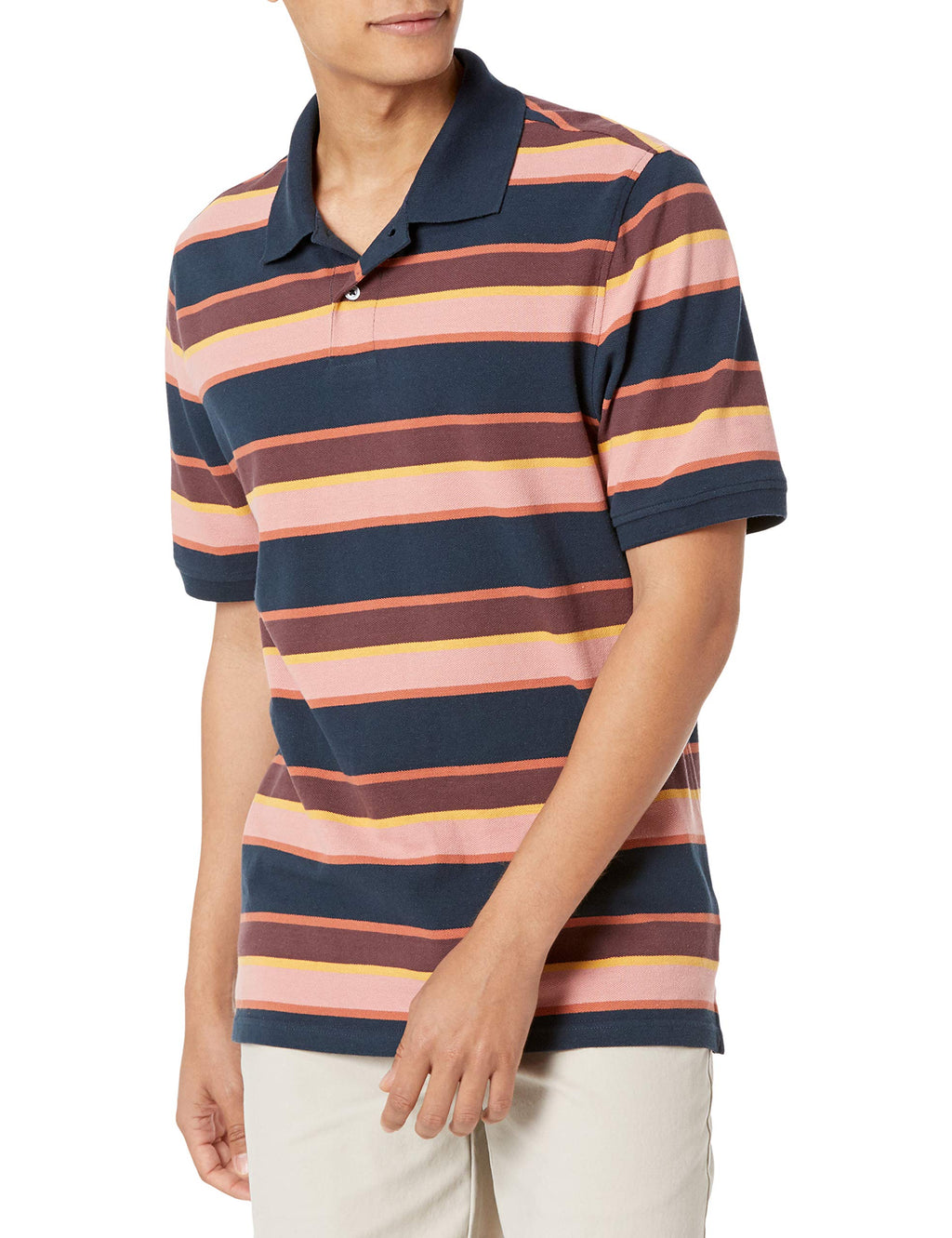 Amazon Essentials Men's Regular-Fit Cotton Pique Polo Shirt, Short Sleeve (Available in Big & Tall)