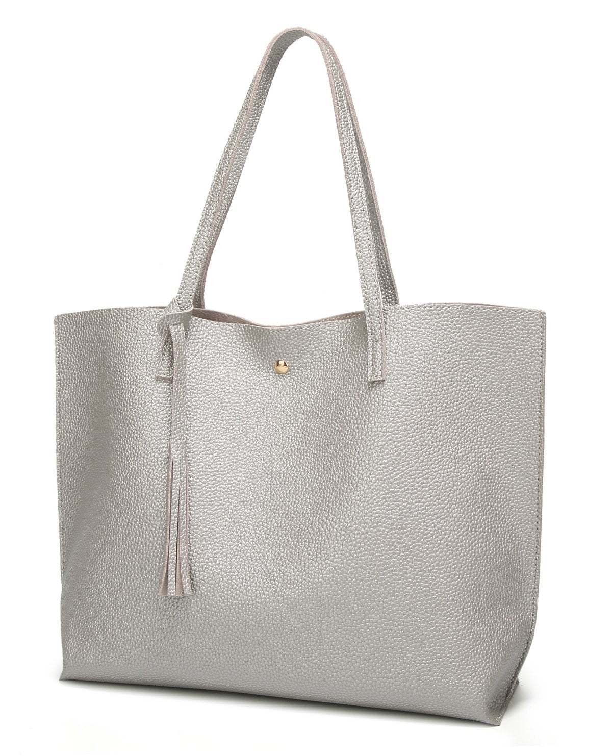 Dreubea Women's Soft Faux Leather Large Tassel Tote Shoulder Bag