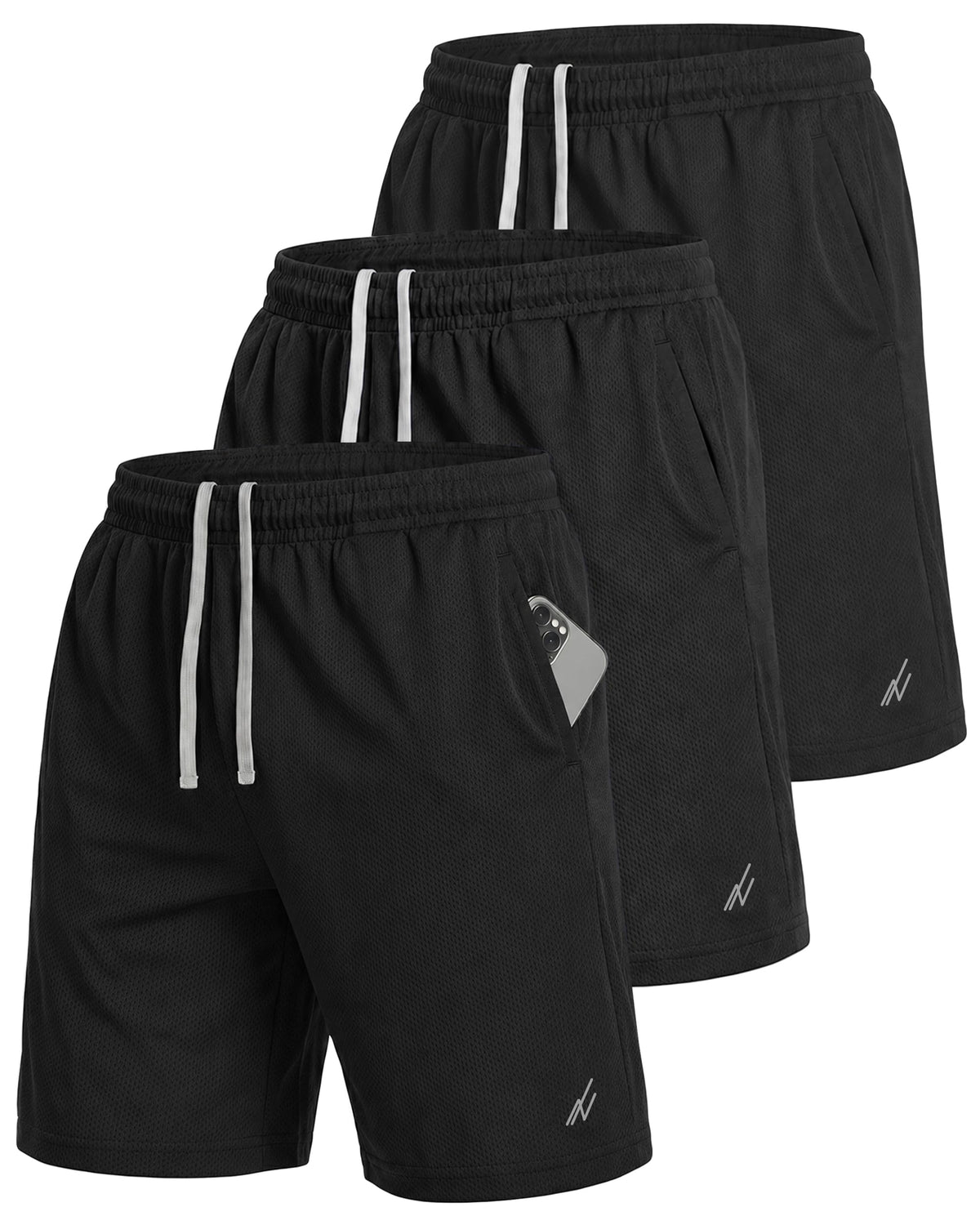 Men's Breathable Mesh Loose-Fit Athletic Gym Shorts Multipack