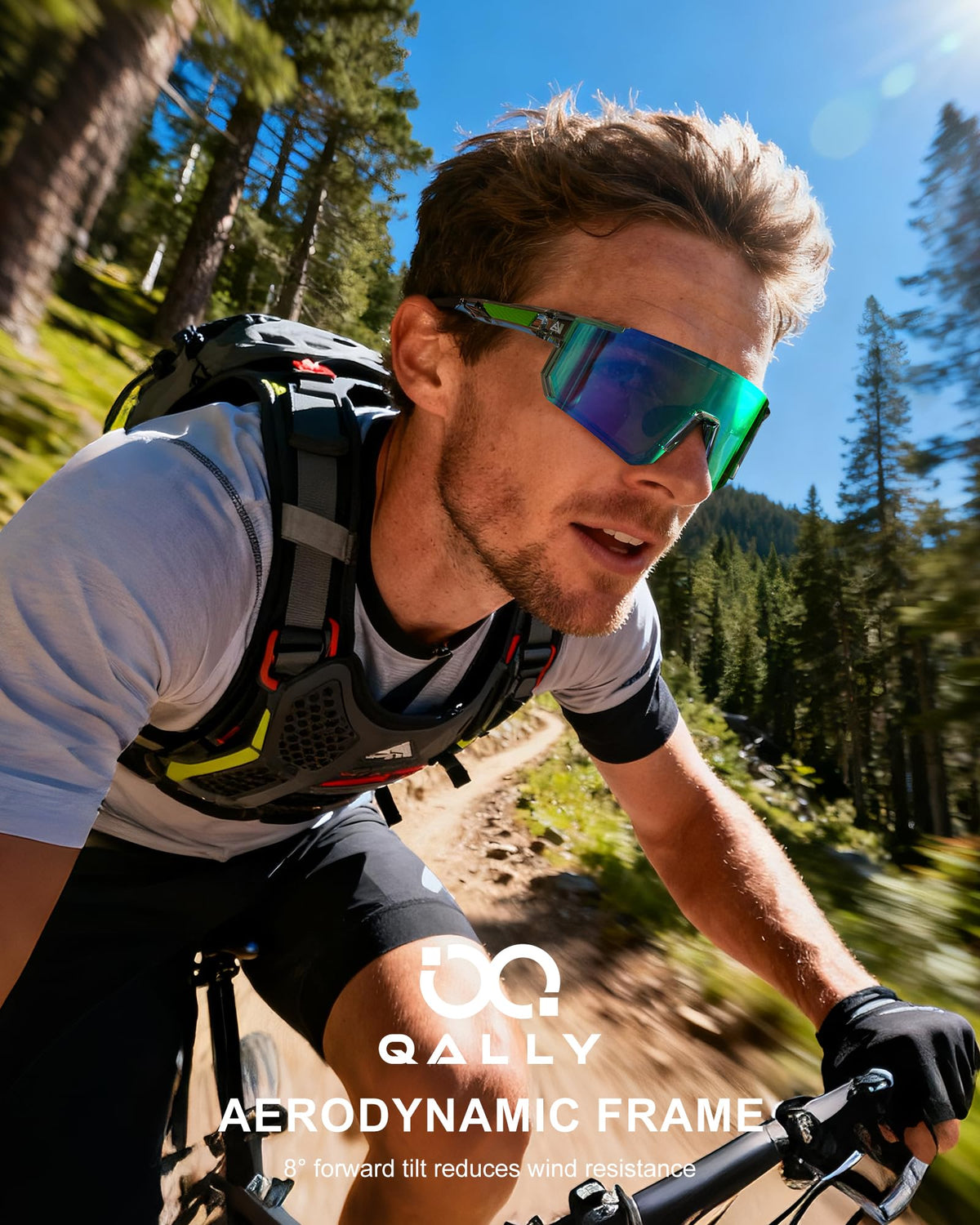 QALLY Polarized Wraparound Sports Sunglasses for Men & Women