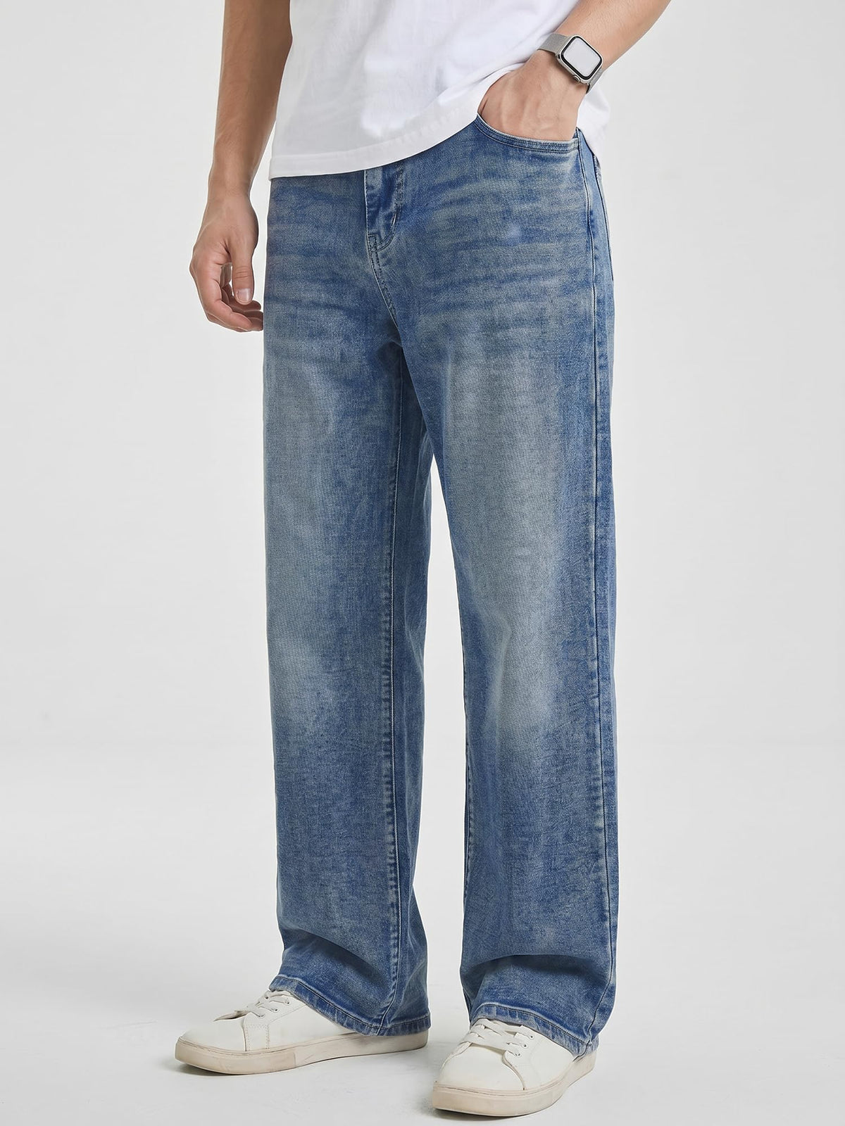 JMIERR Men's Stretch Baggy Wide-Leg Denim Jeans