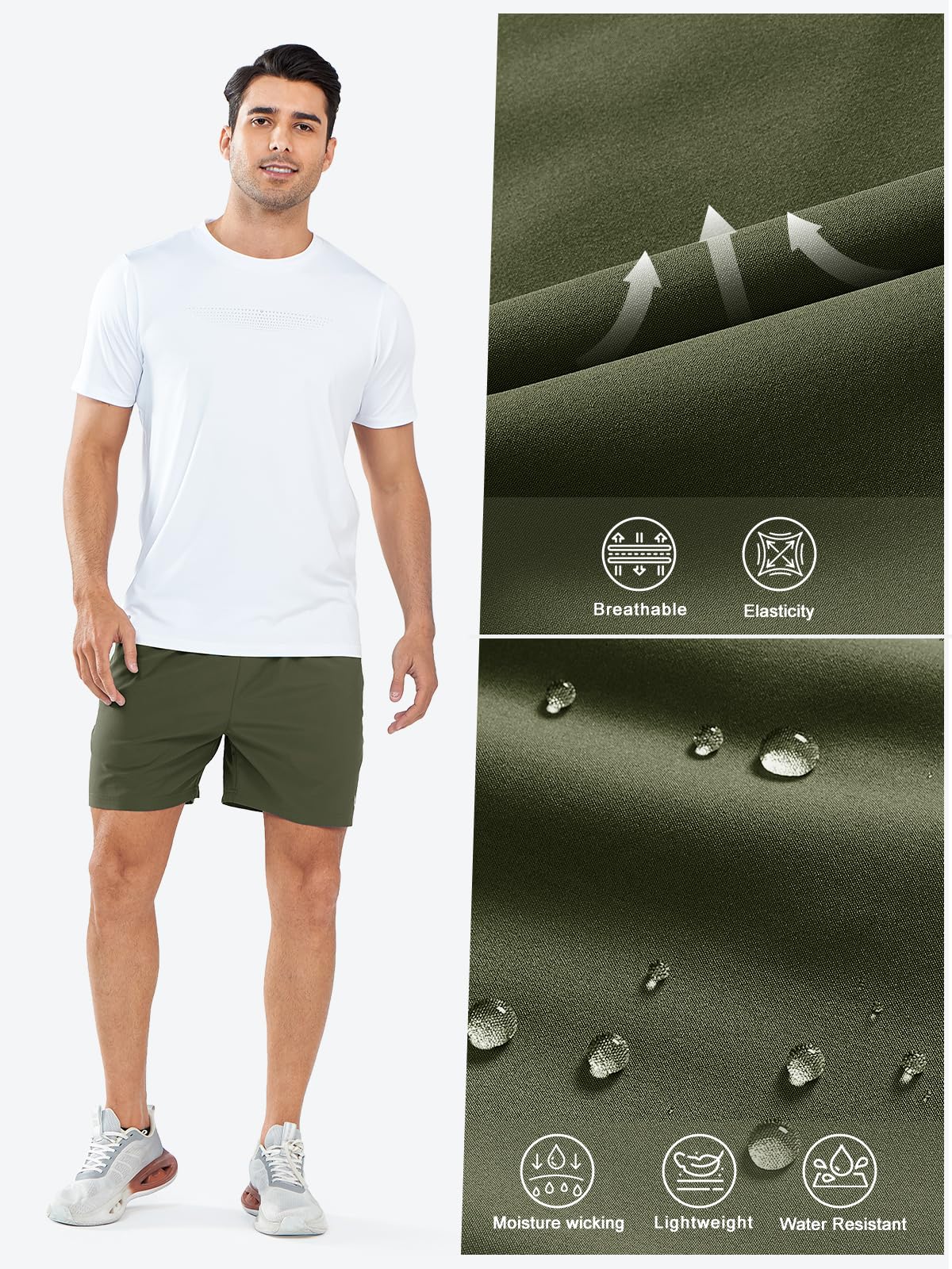 NORTHYARD Men's Quick-Dry Athletic Running Shorts with Zip Pockets