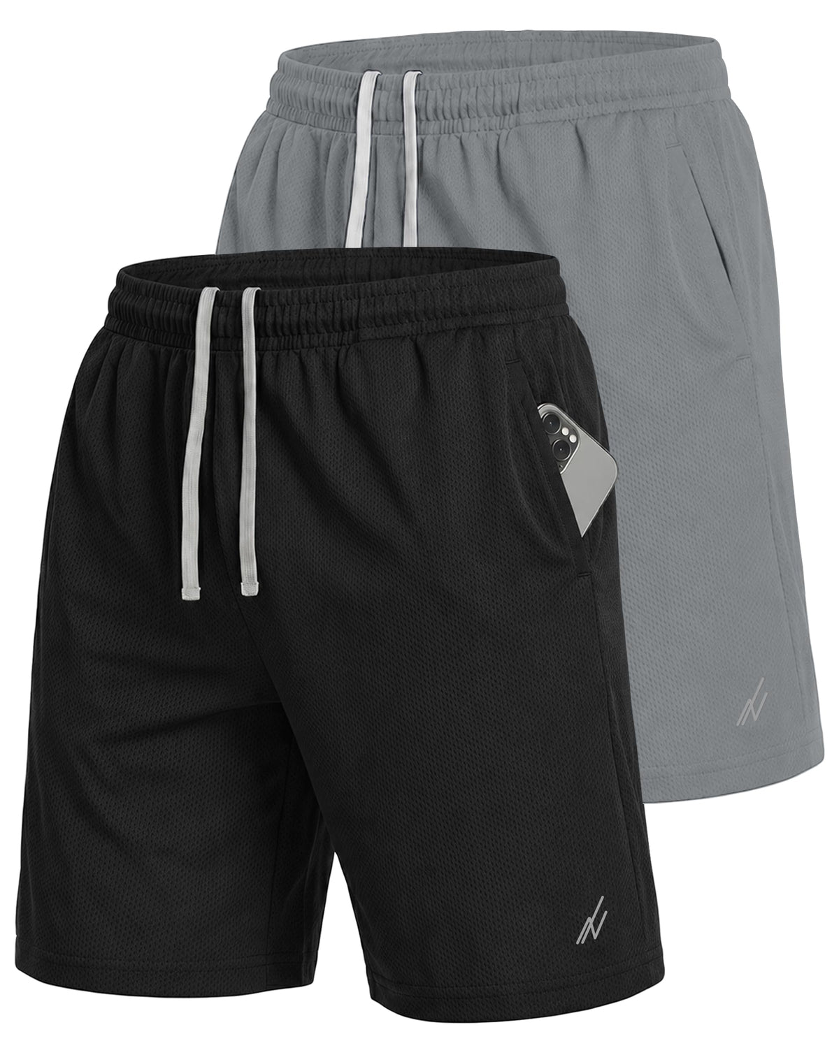Men's Breathable Mesh Loose-Fit Athletic Gym Shorts Multipack