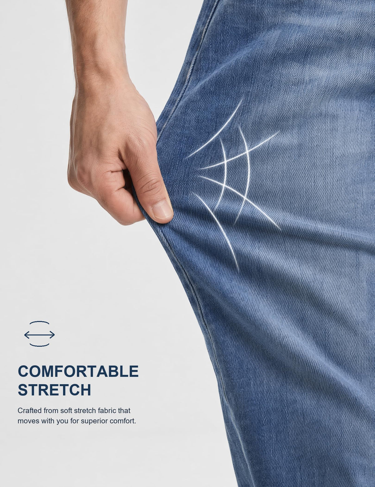 JMIERR Men's Stretch Baggy Wide-Leg Denim Jeans