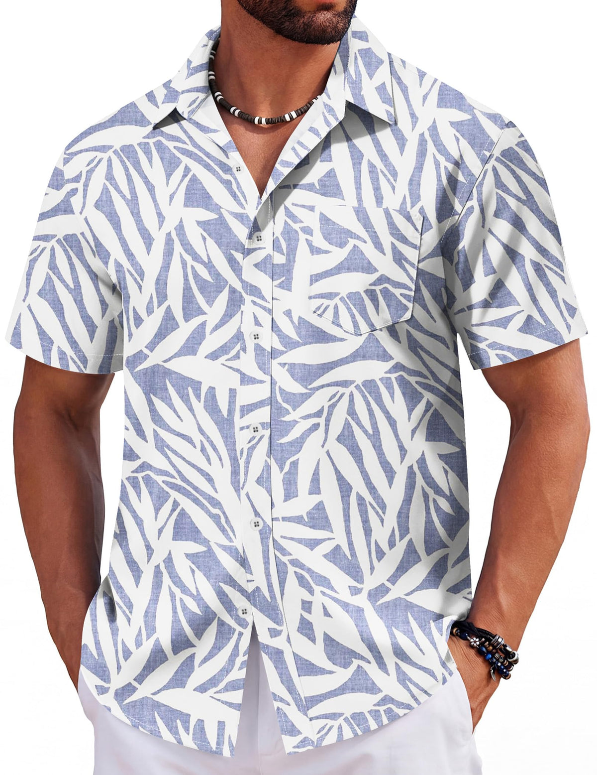 COOFANDY Mens Hawaiian Shirts Short Sleeve Tropical Button Down Shirts Floral Summer Beach Shirt