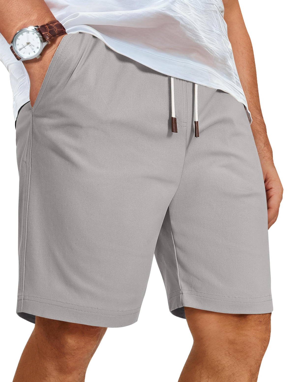 COOFANDY Men's Cotton Drawstring Casual Beach Shorts