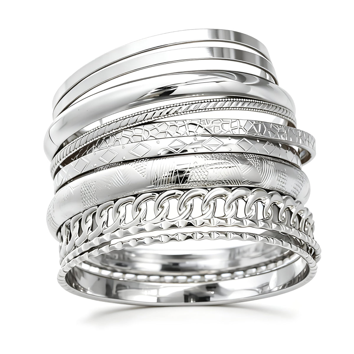 ÌF ME Women's 18K Gold-Plated Stackable Bangle Bracelet Set
