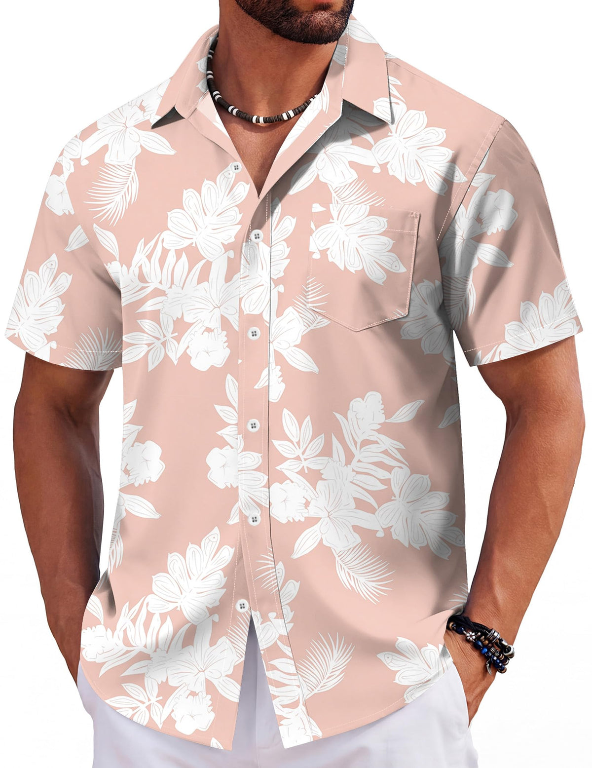 COOFANDY Mens Hawaiian Shirts Short Sleeve Tropical Button Down Shirts Floral Summer Beach Shirt