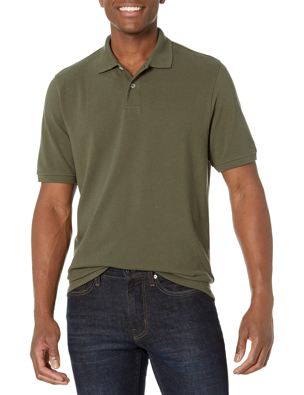Amazon Essentials Men's Regular-Fit Cotton Pique Polo Shirt, Short Sleeve (Available in Big & Tall)