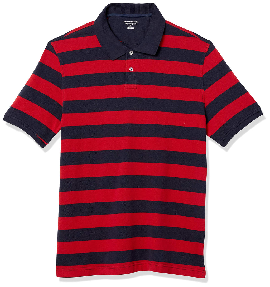 Amazon Essentials Men's Regular-Fit Cotton Pique Polo Shirt, Short Sleeve (Available in Big & Tall)