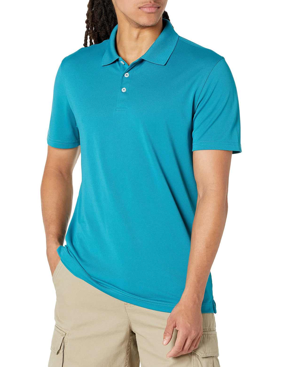 Amazon Essentials Men's Moisture Wicking Golf Polo Shirt, Short Sleeve, Slim-Fit, Quick-Dry, Active Wear