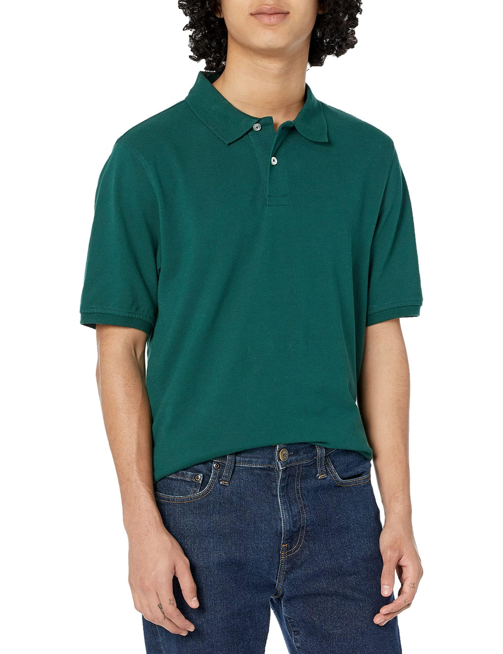 Amazon Essentials Men's Regular-Fit Cotton Pique Polo Shirt, Short Sleeve (Available in Big & Tall)