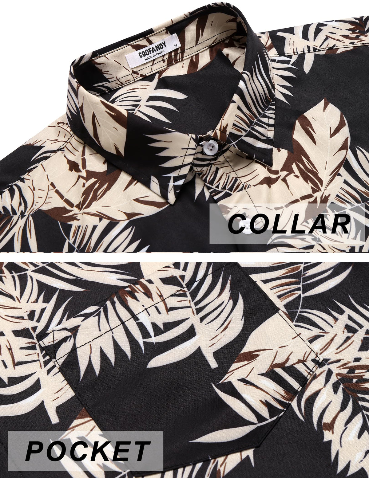COOFANDY Mens Hawaiian Shirts Short Sleeve Tropical Button Down Shirts Floral Summer Beach Shirt
