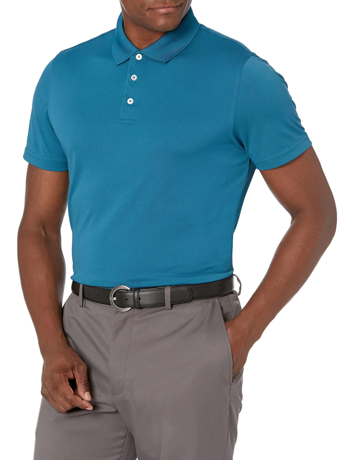Amazon Essentials Men's Moisture Wicking Golf Polo Shirt, Short Sleeve, Slim-Fit, Quick-Dry, Active Wear