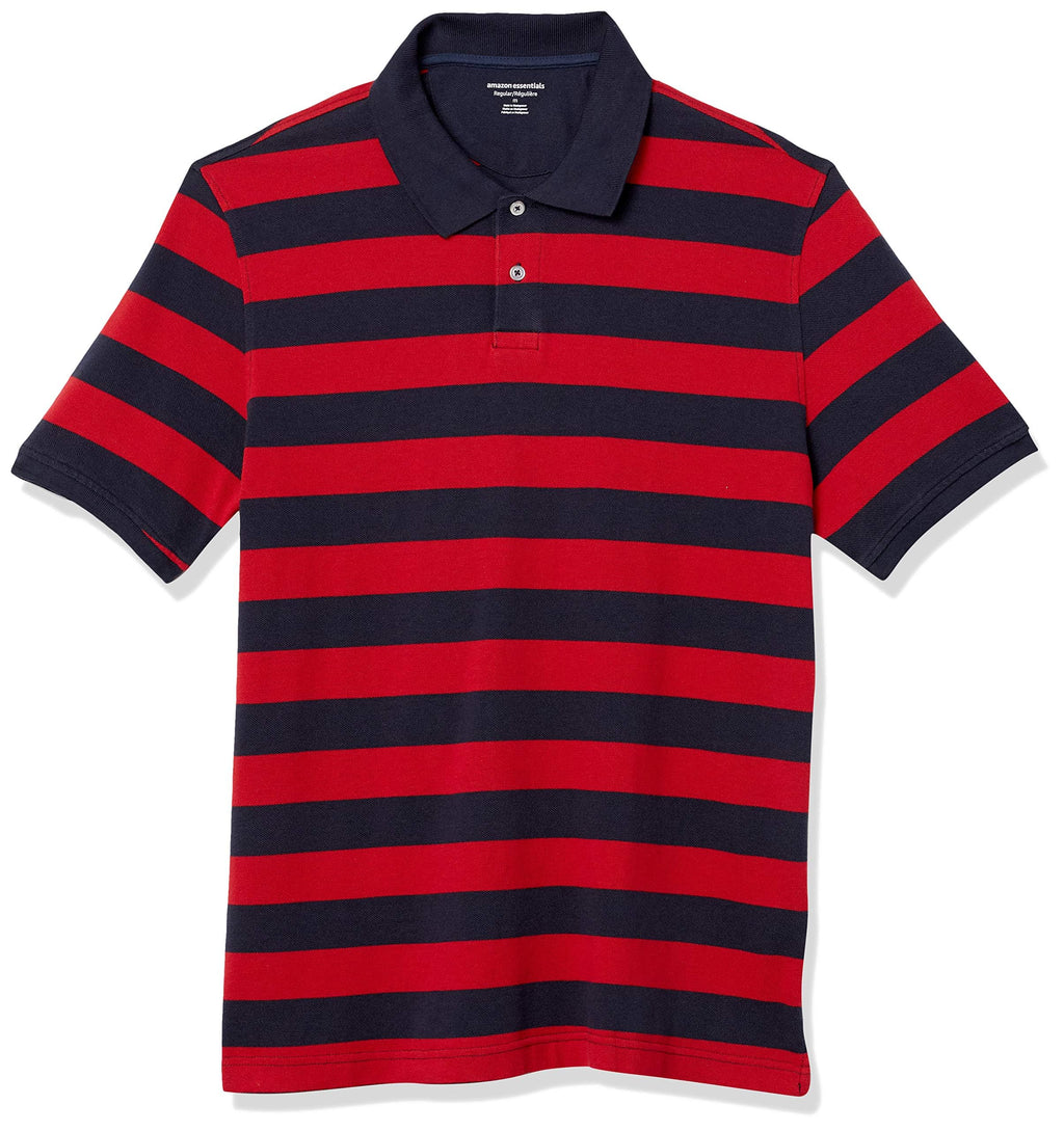 Amazon Essentials Men's Regular-Fit Cotton Pique Polo Shirt, Short Sleeve (Available in Big & Tall)