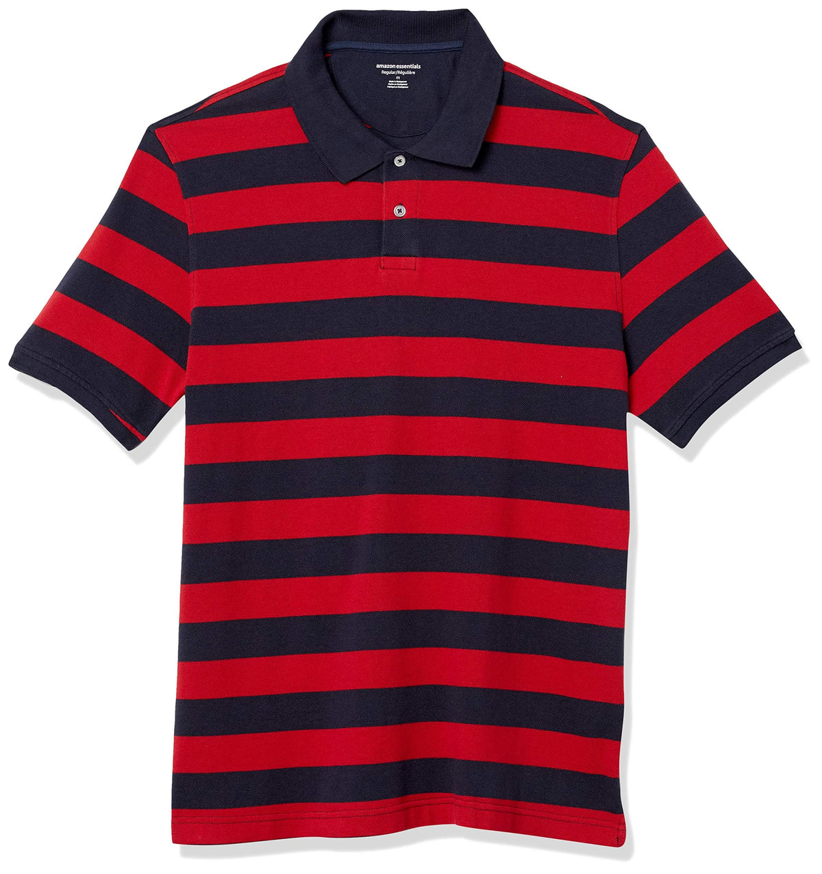 Amazon Essentials Men's Regular-Fit Cotton Pique Polo Shirt, Short Sleeve (Available in Big & Tall)