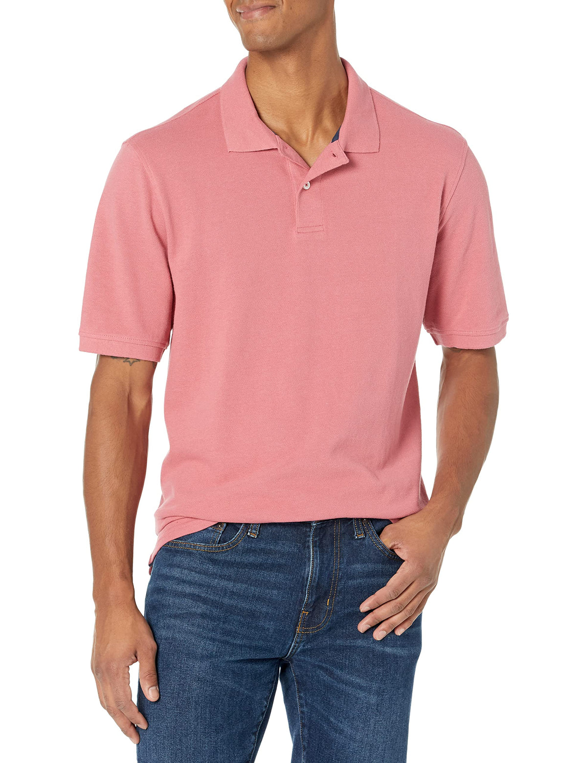 Amazon Essentials Men's Regular-Fit Cotton Pique Polo Shirt, Short Sleeve (Available in Big & Tall)